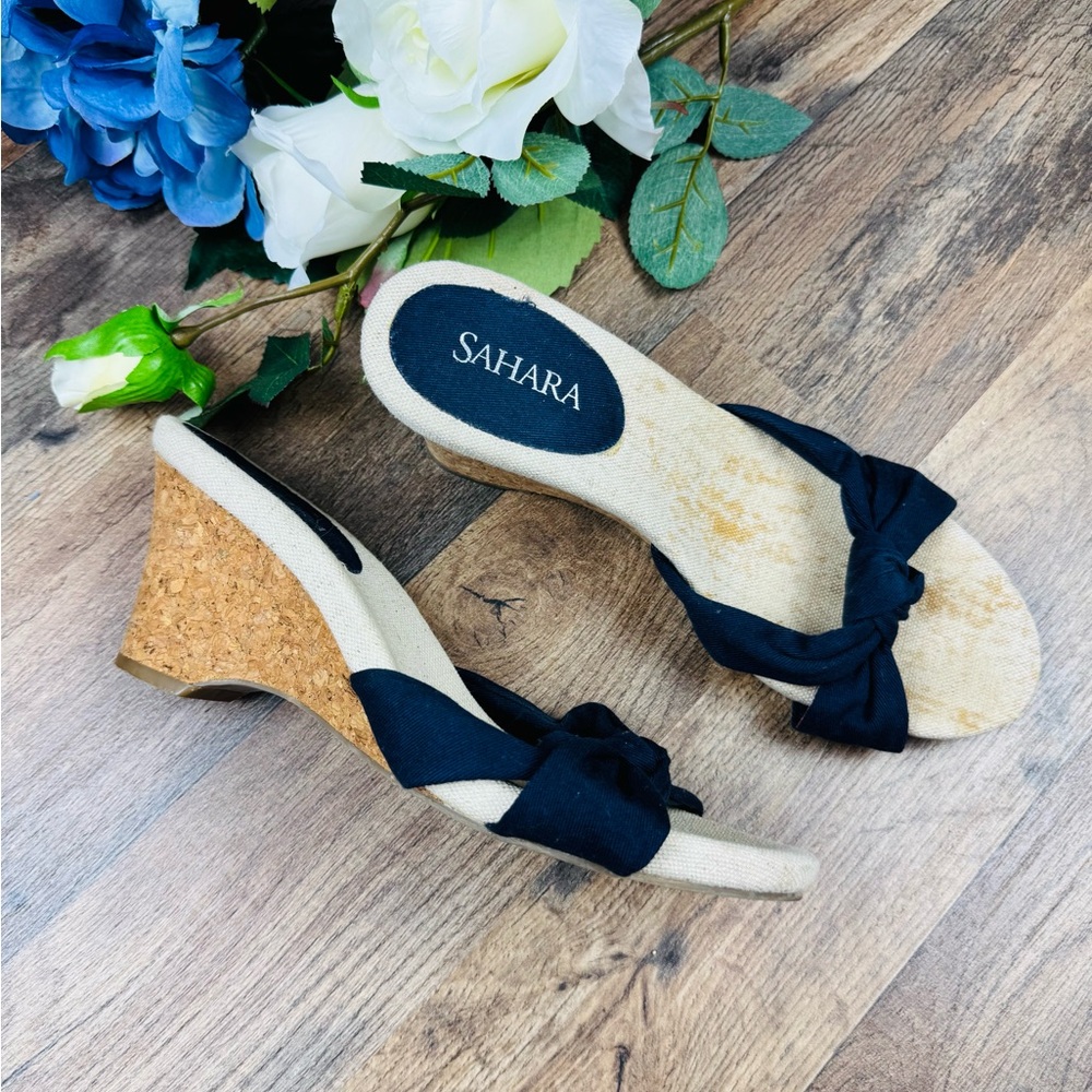 Sahara Wedged Women’s Sandals Navy 8.5